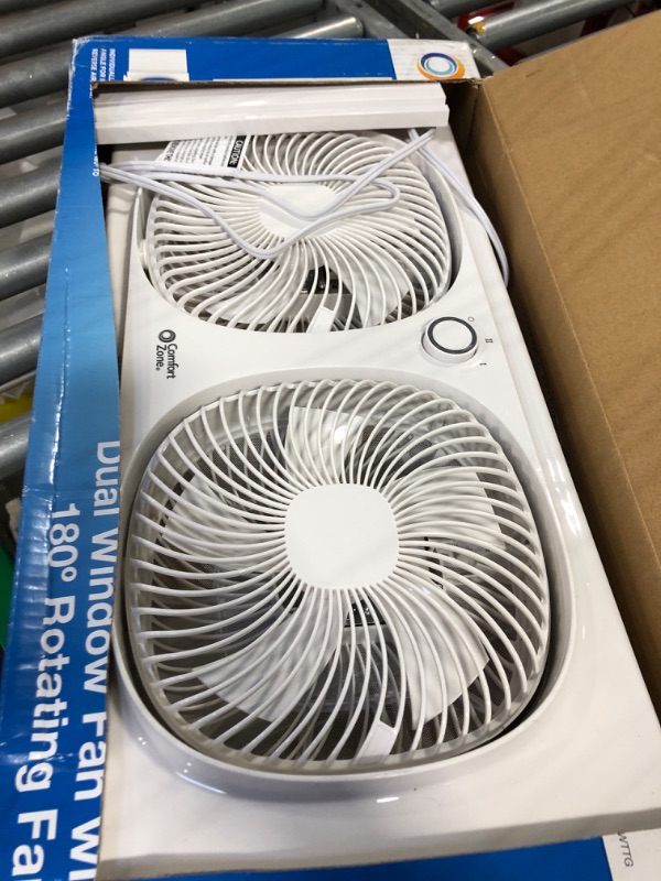 Photo 1 of 9 in. Twin Window Fan with Manually Reversible Airflow Control