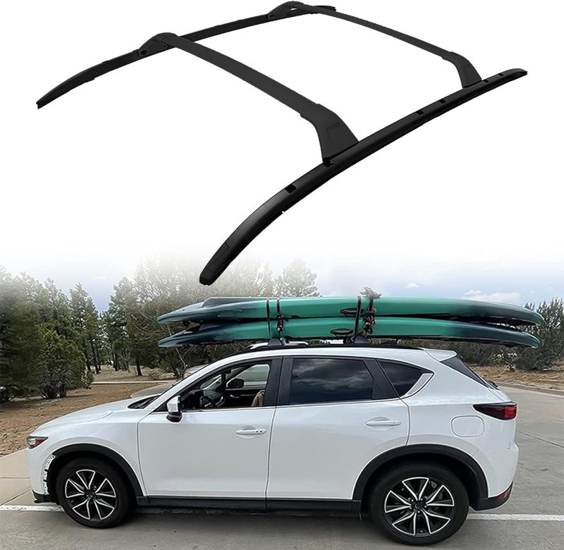 Photo 1 of Roof Rail Rack + Cross Bar for Mazda CX-5 2017 2018 2019 2020 2021 2022 2023 Luggage Baggage (A All Black)