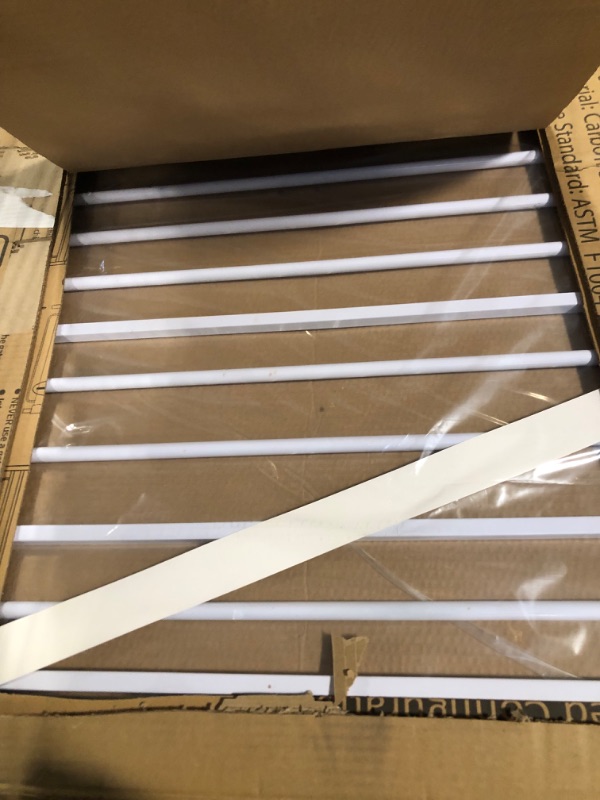 Photo 1 of Mom's Choice Awards Winner-Cumbor 29.5-57" Baby Gate for Stairs, Extra Wide Dog Gate for Doorways, Pressure Mounted Walk Through Safety Child Gate for Kids Toddler, Tall Pet Puppy Fence Gate, White 30.5" Tall x 57" Wide White