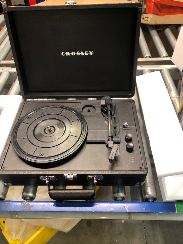 Photo 1 of Crosley CR8005DP-BK1 Cruiser Plus Vintage 3-Speed Bluetooth in/Out Suitcase Vinyl Record Player Turntable, Black Bluetooth In/Out Black