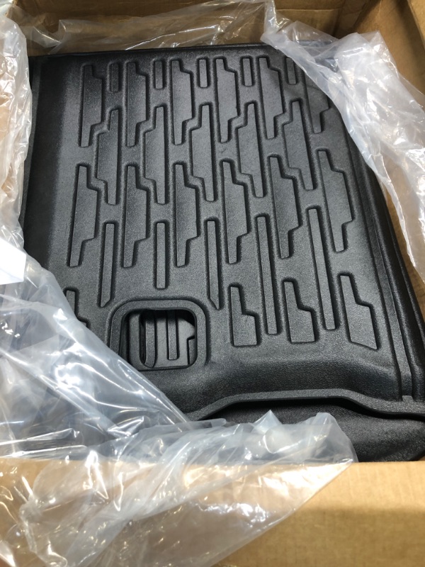 Photo 3 of JTYZSM Cargo Mat Fit for 2018-2023 Jeep Wrangler JL with OEM Subwoofer Trunk Mat All Weather Cargo Liners for Wrangler JL Accessories 2018 2019 2020 2021 2022 2023 With Subwoofer Cargo Mat