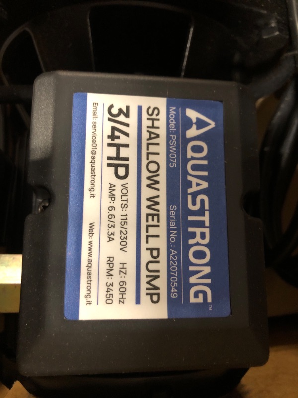 Photo 1 of Acquaer 1HP Shallow/Deep Well Jet Pump, Cast Iron Convertible Pump with Ejector Kit, Well Depth Up to 25ft or 90ft, 115V/230V Dual Voltage, Automatic Pressure Switch