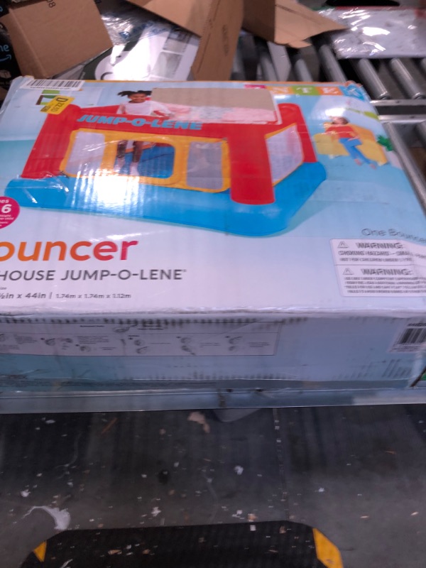 Photo 2 of Intex Inflatable Jump-O-Lene Playhouse Trampoline Bounce House for Kids Ages 3-6 Pool Red/Yellow, 68-1/2" L x 68-1/2" W x 44" H 1 Pack