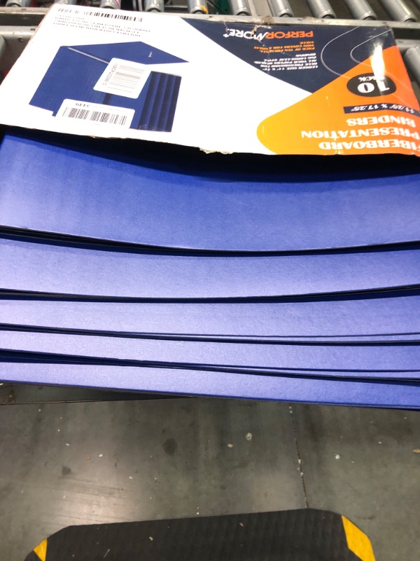 Photo 3 of 10 Pack of 11”x17” Landscape Pressboard Presentation Binder Folder, Blue Fiberboard Report Cover with Metal Prong Paper Fastener to Neatly Bind Reports, Proposals, Transcripts and Other Documents