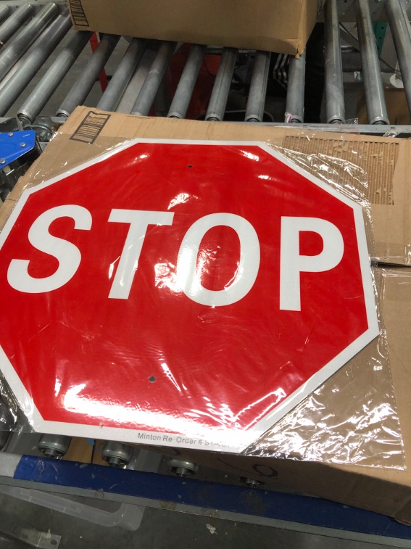 Photo 3 of Stop Sign, Street Road Reflective Signs, 18"x 18" Octagon Rust Free Aluminum Sign, UV Protected, Weather/Fade Resistant, Indoor/Outdoor Use 18x18