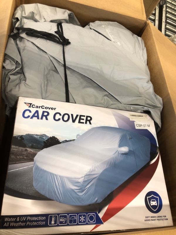 Photo 2 of iCarCover 30-Layer Premium Car Cover Waterproof All-Weather Rain Snow UV Sun Hail Protector for Automobiles, Automotive Accessories Full Exterior Indoor Outdoor Cover, Fit for Sedan (192-199 inch) 194"-203" Large Size Cars Length