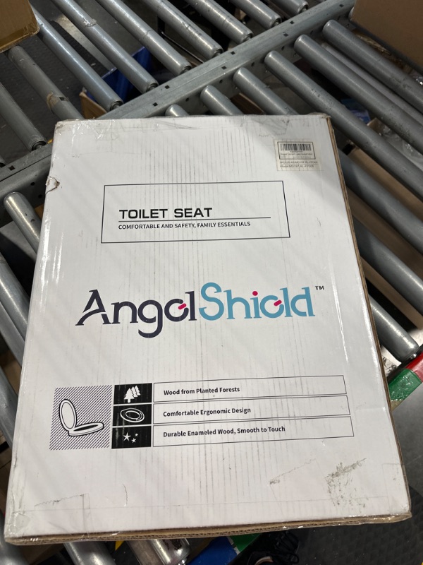 Photo 2 of Elongated Toilet Seat Molded Wood Toilet Seat with Quietly Close and Quick Release Hinges, Easy to Install also Easy to Clean by Angol Shiold (Elongated, Brownish Yellow) Soft Close Brownish yellow