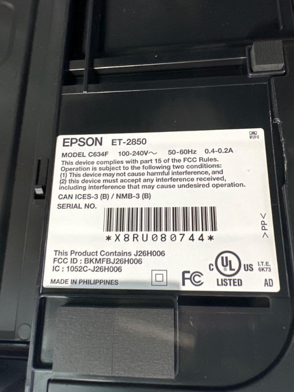 Photo 5 of Epson EcoTank ET-2850 Wireless Color All-in-One Cartridge-Free Supertank Printer with Scan, Copy and Auto 2-Sided Printing - Black ET-2850 (Black) Black Print/Copy/Scan