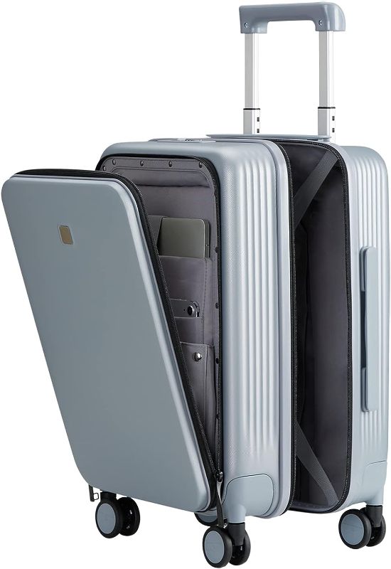 Photo 1 of Hanke 20 Inch Carry On Luggage Airline Approved Hard Shell Suitcase with Spinner Wheels TSA Luggage Travel Suitcases Wide Handle for Men Women(Graphite Grey)