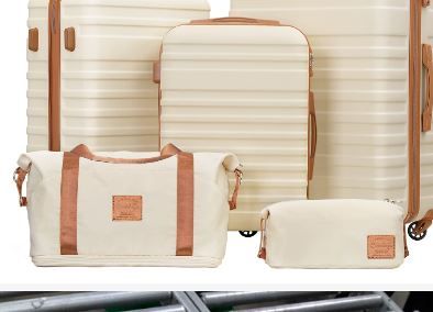 Photo 3 of ***3 Pieces*** Coolife Luggage Sets Suitcase Set 3 Piece Luggage Set Carry On Hardside Luggage with TSA Lock Spinner Wheels (White, 3 piece set) White 3 piece set