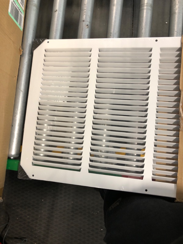 Photo 3 of 22" x 12" Return Air Grille - Sidewall and Ceiling - HVAC Vent Duct Cover Diffuser - [White] [Outer Dimensions: 23.75w X 13.75"h] 22 x 12 White