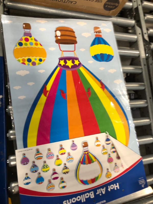 Photo 1 of Carson Dellosa Hot Air Balloons Bulletin Board Set, Colorful Cutouts for Name Tags, Desks, Cubbies, Lockers, Organizing Classroom Supplies, Classroom Decor (38 pc)