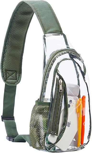 Photo 1 of gdbis Clear Sling Bag, Stadium Approved PVC Crossbody Backpack, Clear Casual Chest Daypack for Hiking, Stadium or Concerts