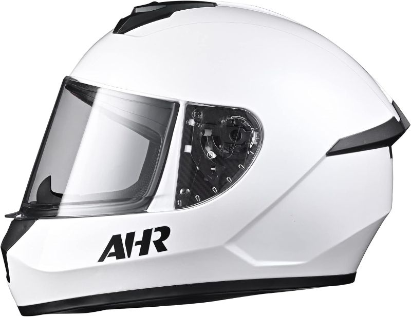 Photo 1 of AHR Full Face Motorcycle Lightweight Street Bike Helmet Touring Racing Run-F3 DOT Approved, S-XXL Black & White Small