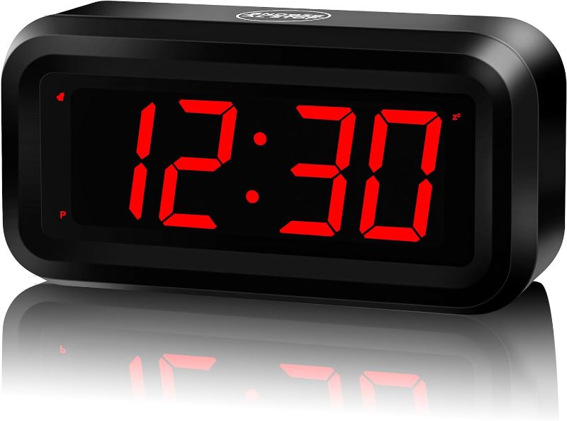 Photo 1 of Alarm Clock, Digital Clock, Small Wall Clock, Battery Operated, Adjustable 3-Level Led Brightness, Dim Night Mode, 12/24Hr, Cordless, Constantly 1.2'' Digits Display for Bedroom/Travel, Easy to Set
