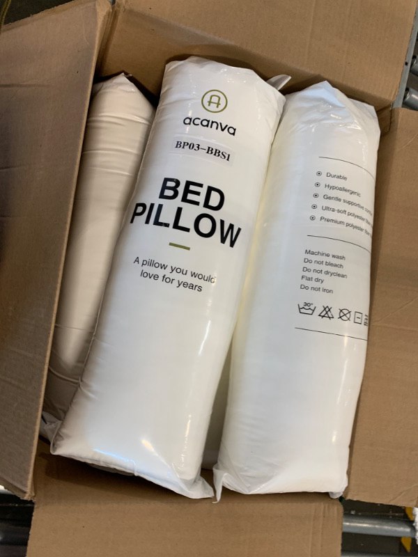 Photo 1 of Acanva Bed Pillows for Sleeping, Cooling Hotel Quality with Premium Soft 3D Down Alternative Fill for Back, Stomach or Side Sleepers, Queen (Pack of 4), White 4 Count

