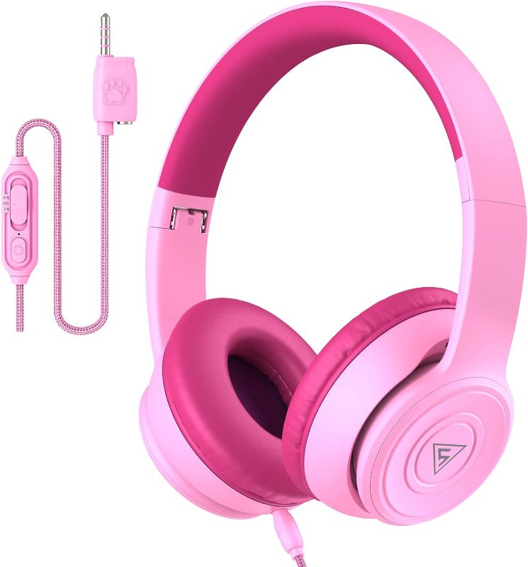 Photo 1 of DOQAUS Wired Headphones for Kids, Kids Headphones with Microphone & Volume Limiter & Shareport, Gift for Children/Girls/Boys/Teens, 3.5mm Jack for Cellphones/Computer/Kindle/Tablet/School/Travel(Pink)
