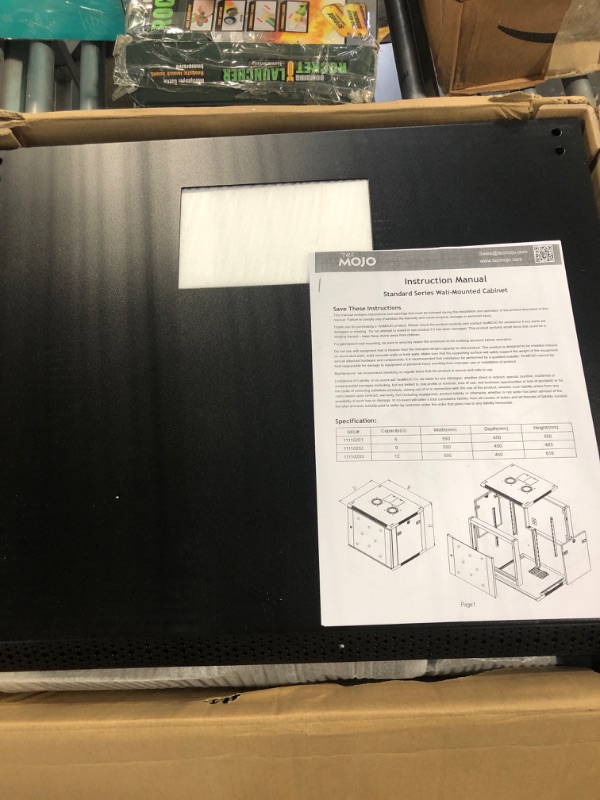 Photo 3 of 6U Wall Mount Server Cabinet IT Network Rack Enclosure by Tecmojo, Lockable Glass Door and Side Panels, 450mm Deep, Black Computer/Electronics Equipment Data Rack