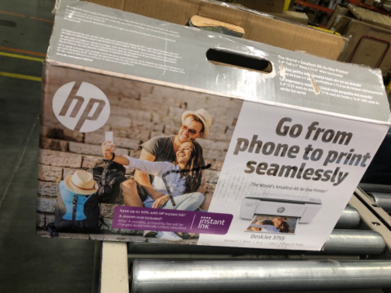 Photo 2 of 
HP DeskJet 3755 Compact All-in-One Wireless Printer, HP Instant Ink, Works with Alexa - Stone Accent (J9V91A)