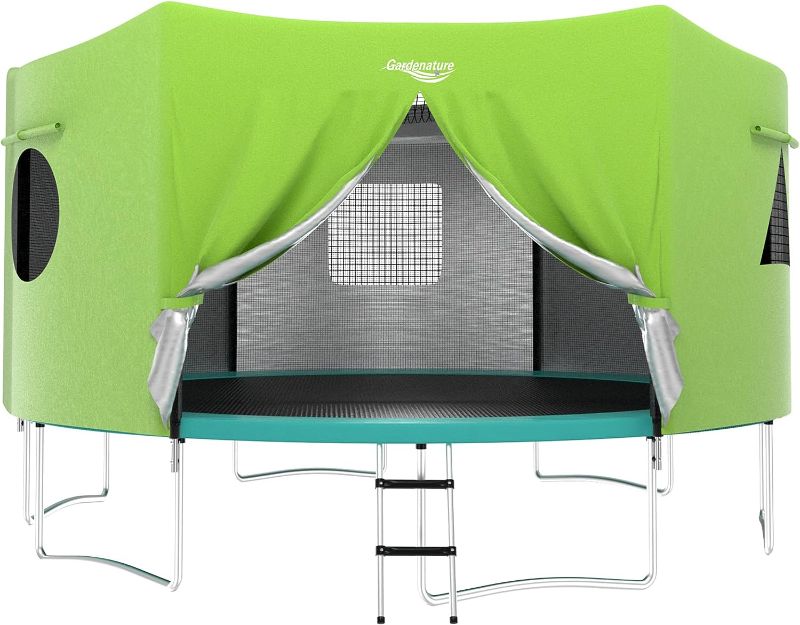 Photo 1 of 
Gardenature Trampoline Tent Frameless Shade Cover with LED Light, Trampoline Accessory Tent Outdoor Straight Pole Trampoline Round