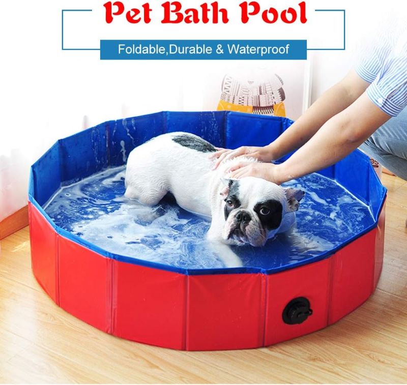 Photo 1 of  Foldable Dog Pool Plastic Doggie Pool for Dogs Pet Swimming Pool Collapsible Pet Pool for Dogs Cats   