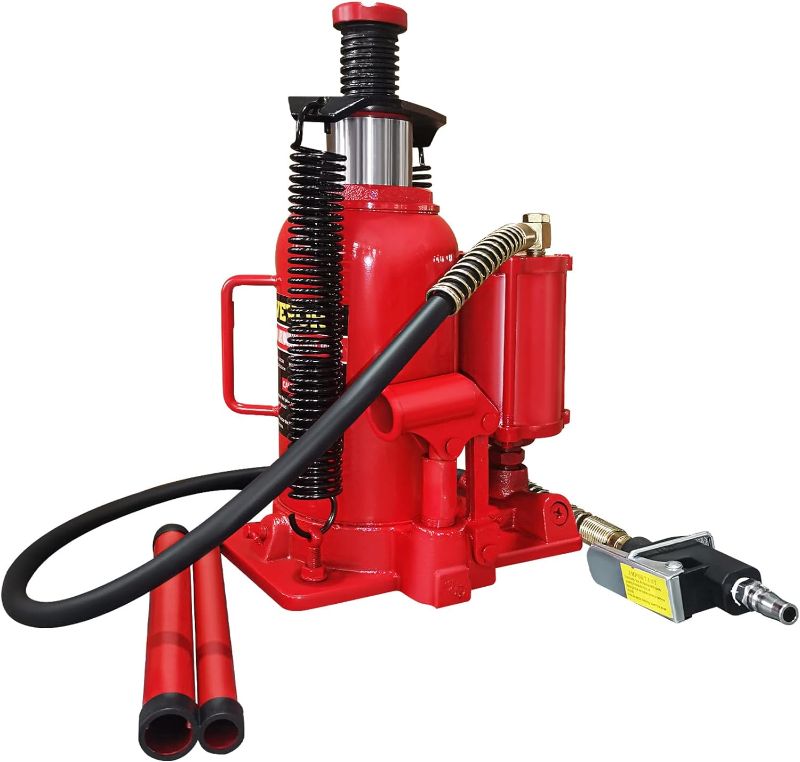 Photo 1 of   Bottle Jack 20 T, Air Hydraulic Car Jack 44000LBS with Pneumatic & Manual Hand Pump, Air Jack Heavy Duty Auto Truck Repair Lift