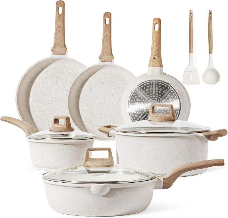 Photo 1 of 
CAROTE Pots and Pans Set Nonstick, cookware sets 11 pcs, kitchen cooking set cookware w/Frying Pans & Saucepans(PFOS, PFOA Free)