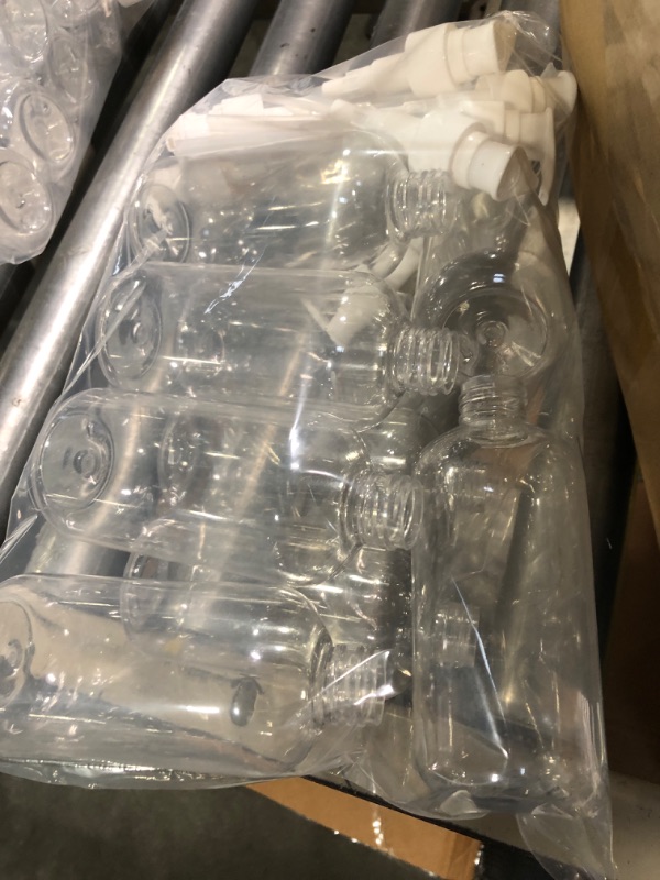 Photo 2 of 
 10 Empty  plastic Bottles with white Pumps, 32oz/1Liter/Large, BPA-Free, Lightweight (Medium Density PETE1 Plastic) Pack of 10, Oval Shape Clear Bottles