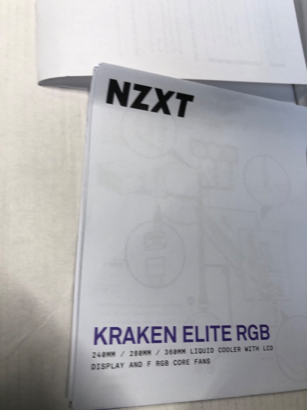 Photo 4 of NZXT Kraken Elite 360 RGB AIO CPU Liquid Cooler – 360mm Radiator – Personalizable Wide-Angle LCD Screen – RGB Lighting – High-Performance Pump – 3 x 120mm RGB Fans – Low Noise – White Kraken Elite RGB 360mm Radiator White