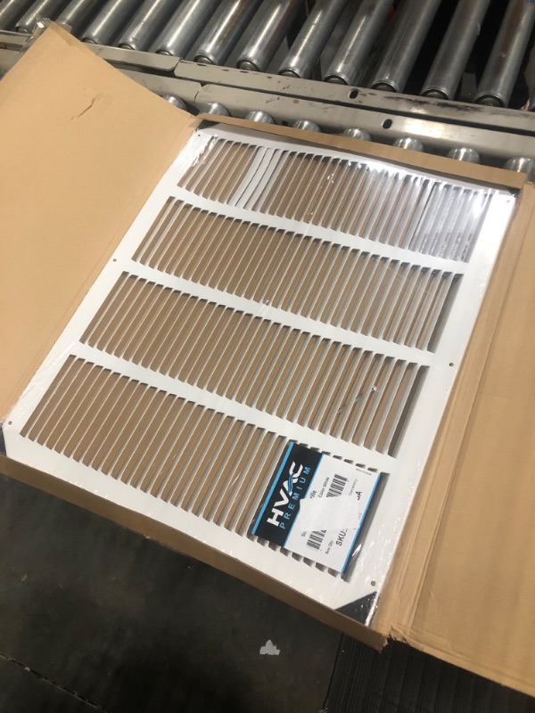 Photo 3 of 20"w X 16"h Steel Return Air Grilles - Sidewall and Ceiling - HVAC Duct Cover - White [Outer Dimensions: 21.75"w X 17.75"h] 20 X 16 White
***Lightly bent***