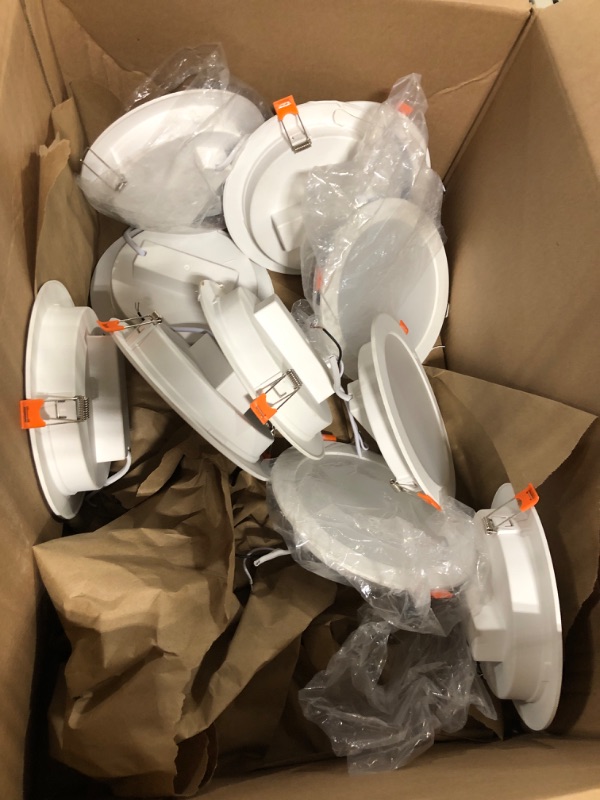 Photo 3 of ***Missing one light and no bases*** TDLOL 12 Pack Recessed Lighting 6 Inch with Junction Box, 12W 120W Eqv Recessed Lighting, LED Ceiling Light, Dimmable Can Lights, 5000K Daylight White 1050LM High Brightness Recessed Lights - ETL
