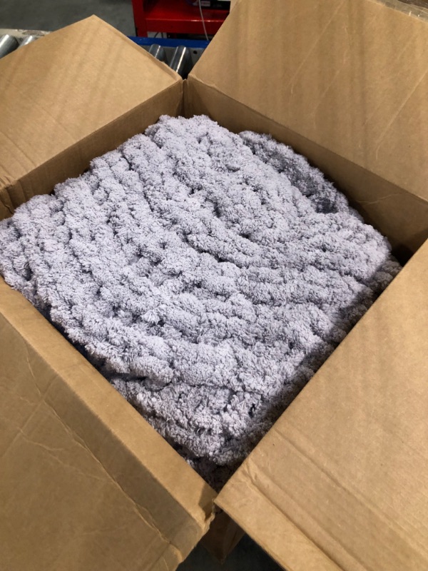 Photo 1 of L'AGRATY Chunky Knit Blanket Throw,Soft Chenille Yarn Throw Blanket 60x80?Handmade Thick Cable Knit Crochet Blanket,Large Knit Blanket Chunky Yarn,Rope Knot Throw Blanket for Couch Sofa Bed Home Decor Grey 60"x80"