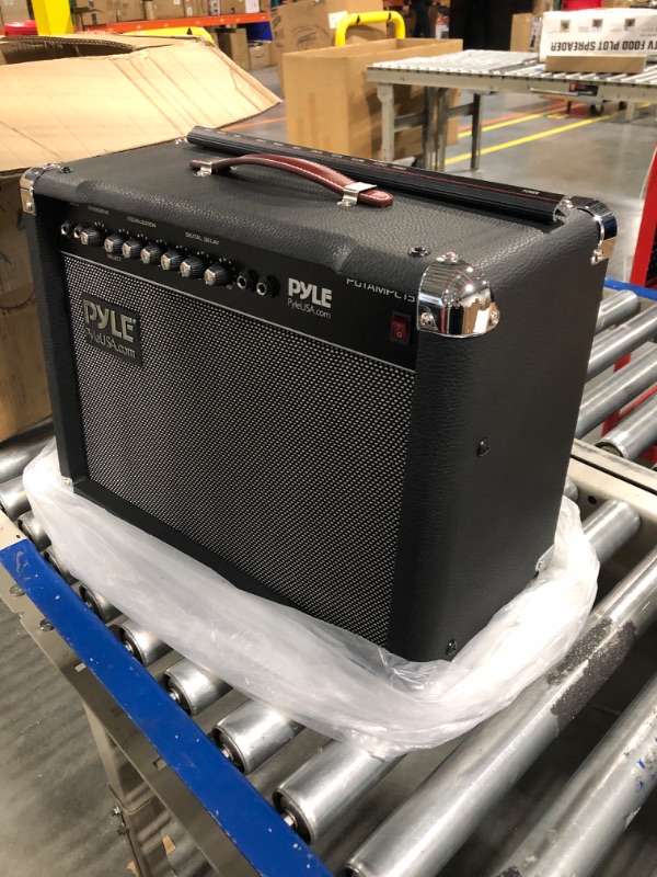 Photo 3 of PyleUsa Portable Electric Guitar Amplifier,40 Watt Power,Two 6” & 8” High-Definition Speaker Cones, Bass, Dual Inputs, Overdrive,Digital Delay, Amp Control Volume, EQ for Beginner and Advance Practice