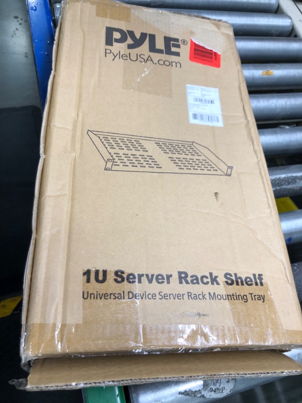 Photo 2 of Pyle PLRSTN14U 1U Server Rack Shelf Universal Device Rack Mounting Tray