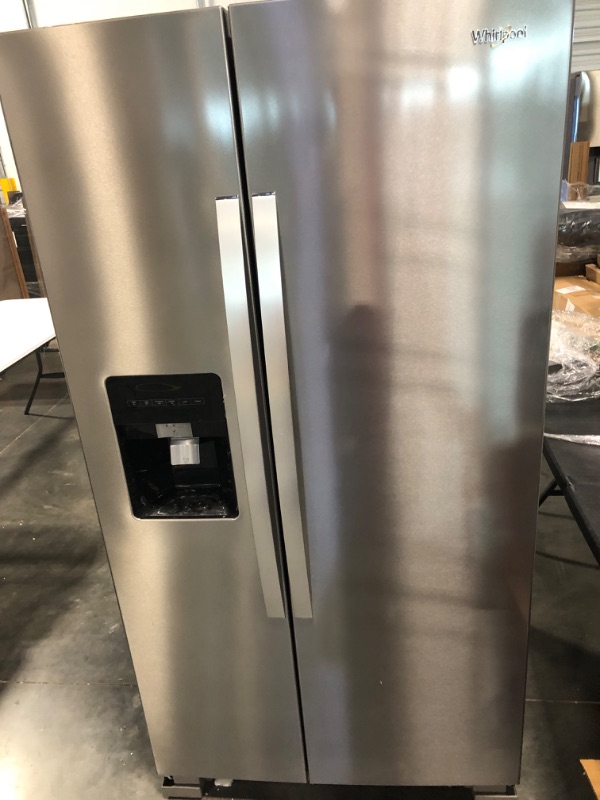 Photo 2 of Whirlpool 24.6-cu ft Side-by-Side Refrigerator with Ice Maker (Fingerprint Resistant Stainless Steel)