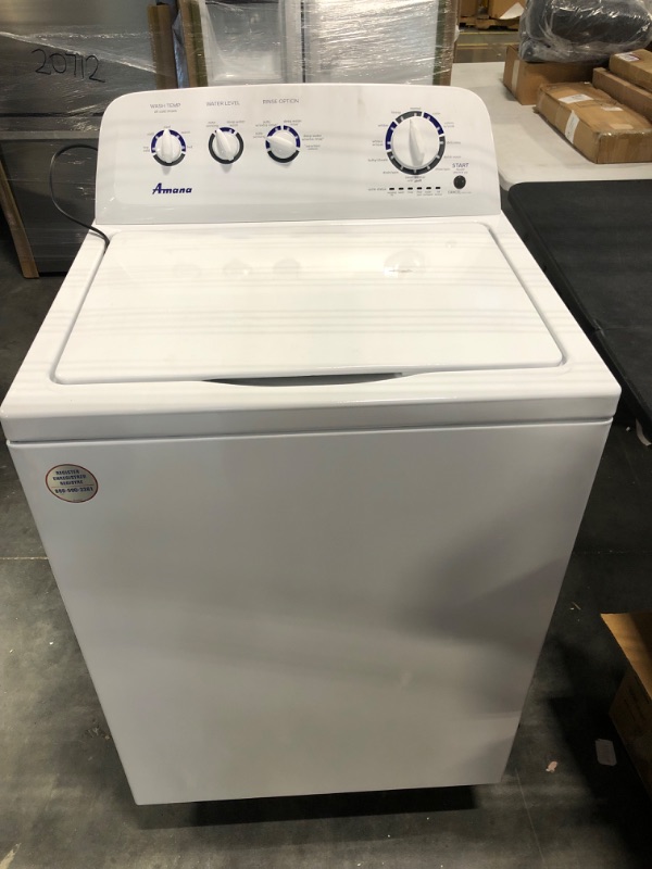 Photo 2 of Amana 3.8-cu ft High Efficiency Agitator Top-Load Washer (White)