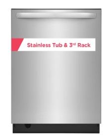 Photo 1 of Frigidaire Stainless Steel Tub Top Control 24-in Built-In Dishwasher With Third Rack (Fingerprint Resistant Stainless Steel) ENERGY STAR, 49-dBA