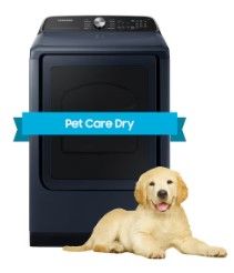 Photo 1 of Samsung Pet Care Dry and Steam Sanitize+ 7.4-cu ft Steam Cycle Smart Electric Dryer (Brushed Navy)