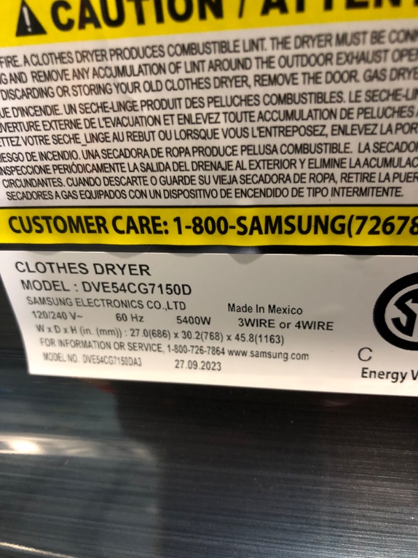 Photo 1 of Samsung Pet Care Dry and Steam Sanitize+ 7.4-cu ft Steam Cycle Smart Electric Dryer (Brushed Navy)