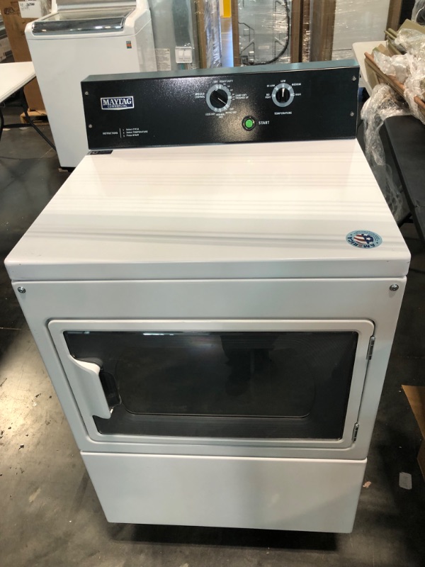 Photo 2 of Maytag Commercial Grade 7.4-cu ft Electric Dryer (White)