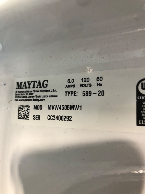 Photo 8 of Maytag 4.5-cu ft High Efficiency Agitator Top-Load Washer (White)