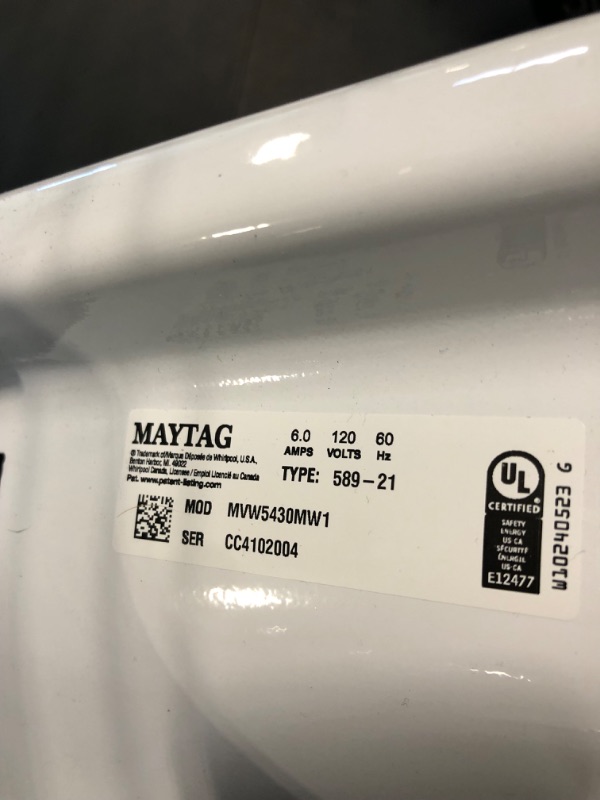 Photo 8 of Maytag 4.8-cu ft High Efficiency Impeller Top-Load Washer (White)