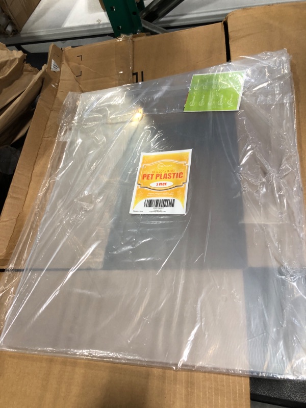 Photo 1 of 3 Pack of 16" x 20" PET Sheet/Plexiglass Panels 0.06" Thick; Use for Crafting Projects, Picture Frames, Cricut Cutting and More; Protective Film to Ensure Scratch and Damage Free Sheets 16x20"x0.06"(Pack of 3)