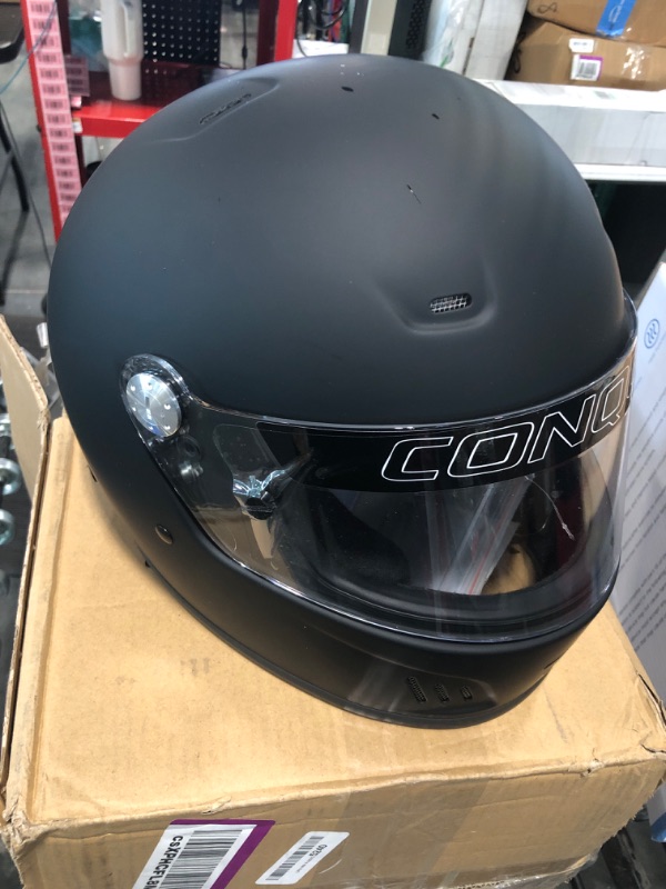 Photo 2 of Conquer Snell SA2020 Full Face Auto Racing Helmet X-Large Black