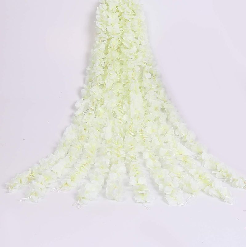 Photo 1 of  Artificial Wisteria Vine Flower White, Artificial Silk Wisteria