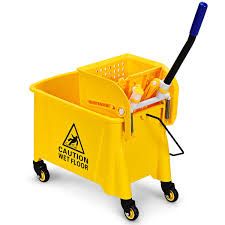 Photo 1 of  20L/21 Quart Commercial Mop Bucket with Wringer, Portable Mop Bucket with Wheels & Handle, Household Mop Wringer Bucket for Home Office Market Restaurant Hotel