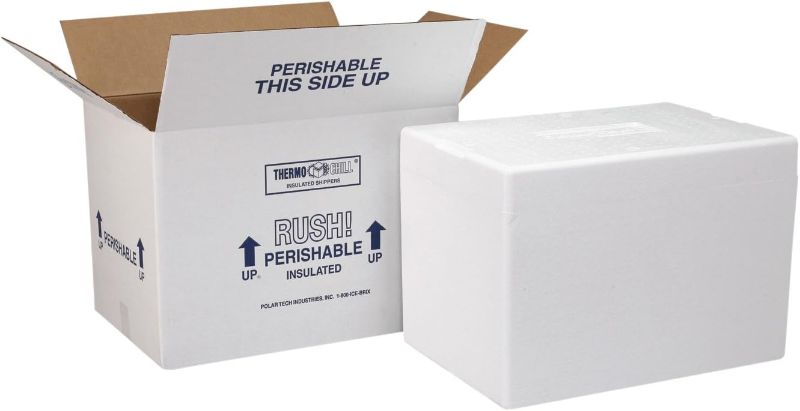 Photo 1 of 
Polar Tech 227C Thermo Chill Insulated Carton with Foam Shipper, Medium, 15.5" Length x 13.75" Width x 10.5" Depth, (Pack of 1)