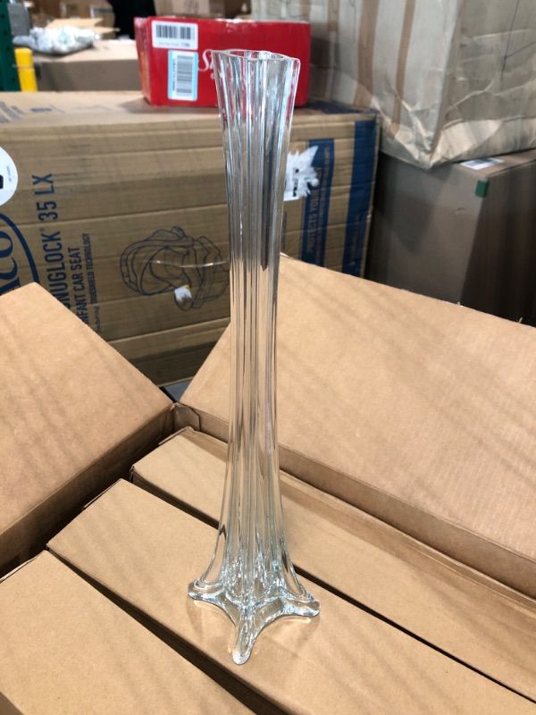 Photo 1 of 87187 16 in. Tower Glass Vase, Clear