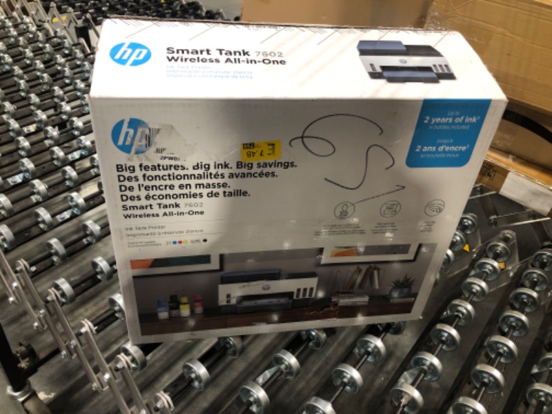 Photo 3 of HP Smart -Tank 7602 Wireless All-in-One Cartridge-free Ink Printer, up to 2 years of ink included, mobile print, scan, copy, fax, auto doc feeder, featuring an app-like magic touch panel (28B98A),Blue