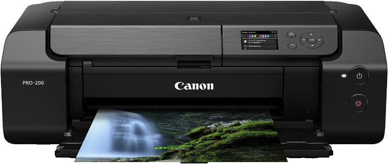 Photo 1 of Canon PIXMA PRO-200 Wireless Professional Color Photo Printer, Prints up to 13"X 19", 3.0" Color LCD Screen, & Layout Software and Mobile Device Printing, Black Desktop